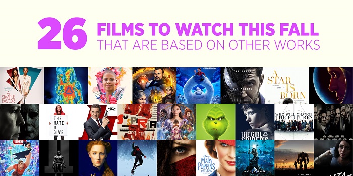 26 Films to Watch This Fall that are Based On Other Works